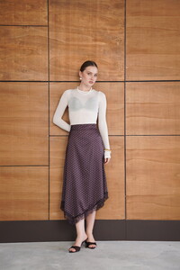 F 2077 DANTEL DETAYLI PUANTİYELİ SATEN ETEK - KAHVE #2