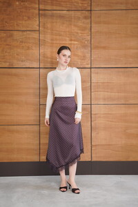 F 2077 DANTEL DETAYLI PUANTİYELİ SATEN ETEK - KAHVE #5