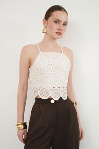 Güpür Askılı Büstiyer - Ham | Topshow #1