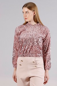 Topshow Pudra Pullu Kadife Toptan Sweat #1