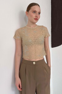 D 3007 GÜPÜR T SHIRT - TAŞ