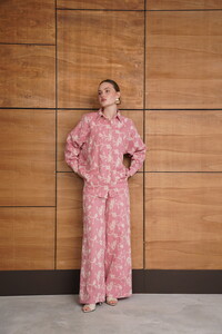 F 1927 SÜZÜNE NAKIŞLI PANTOLON - PEMBE #4