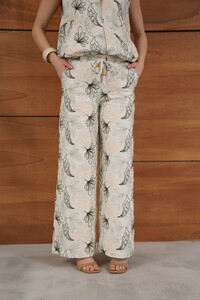 Topshow Embroidered Linen Trousers - Stone | F2008 #4