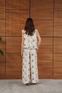 Topshow Embroidered Linen Trousers - Stone | F2008 #5