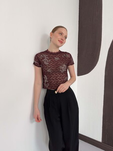 D 3007 GÜPÜR T SHIRT - KAHVE #2