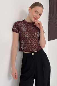 D 3007 GÜPÜR T SHIRT - KAHVE