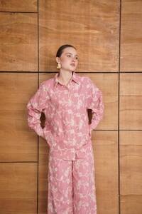 F 1951 NAKIŞLI GÖMLEK - PEMBE #3