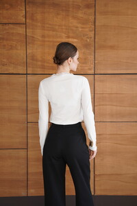 F 2088 YAKASI DANTEL DETAYLI SWEATSHIRT - KREM #5