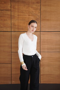 F 2088 YAKASI DANTEL DETAYLI SWEATSHIRT - KREM #3