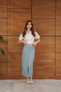 TOPSHOW Desen 1 Mavi Pullu Kot Toptan Etek | F1707 #3