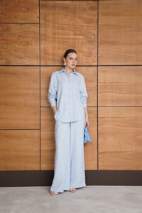 F 2019 JAKARLI DUKUMA GÖMLEK - MAVİ #4