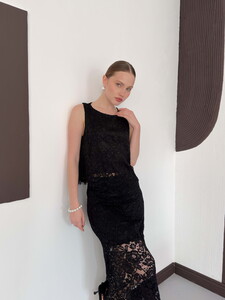 Dantel Kolsuz Bluz - Siyah | D3011 Topshow #2