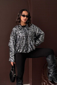 F 2026 PULLU KADİFE MONT - GRİ GÜMÜŞ #1