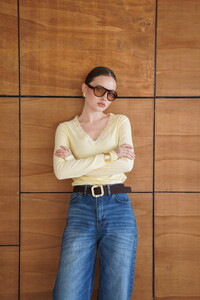 F 2088 YAKASI DANTEL DETAYLI SWEATSHIRT - SARI #2