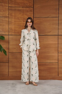 Topshow Embroidered Linen Wholesale Shirt - Stone | F2009 #3