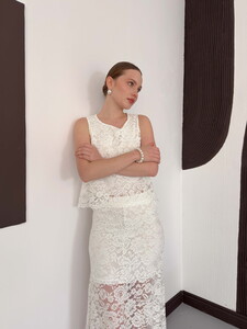 Dantel Kolsuz Bluz - Krem | D3011 Topshow #2