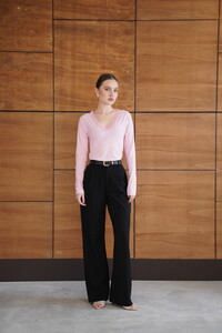 F 2088 YAKASI DANTEL DETAYLI SWEATSHIRT - PEMBE #3