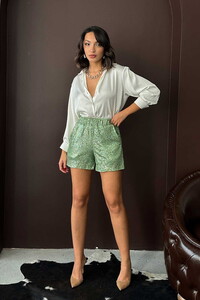 Topshow Taş  Pullu Toptan Abiye Şort - Açık haki #1