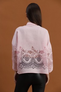 Topshow Pembe Dantel Detaylı Toptan Gömlek #5