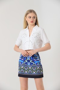 Topshow Mavi Kilim Kilim Desen Toptan Etek #2