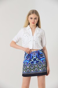 Topshow Mavi Kilim Kilim Desen Toptan Etek #1