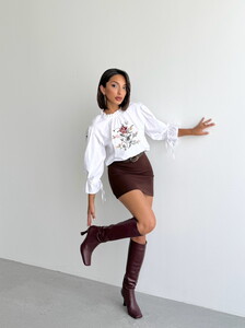 Topshow Flower Embroidered Long Sleeve Wholesale Blouse - White #2