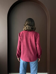 F 1973 ŞERİT DETAYLI SCUBA SÜET GÖMLEK - MÜRDÜM #5