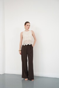 Topshow الخام صفر كم طاقم الرقبة الدانتيل بالجملة تي شيرت #3