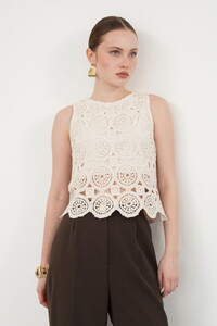 Topshow الخام صفر كم طاقم الرقبة الدانتيل بالجملة تي شيرت #1