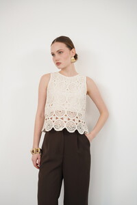 Topshow الخام صفر كم طاقم الرقبة الدانتيل بالجملة تي شيرت #2