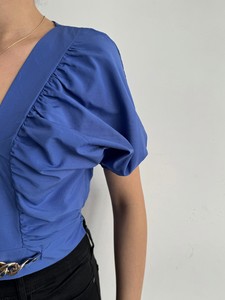 Topshow Saks Eteği Süslü Toptan Bluz #4