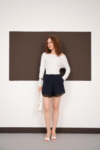 Dantel Detaylı Toptan Şort - Lacivert | D2995 - Topshow #1