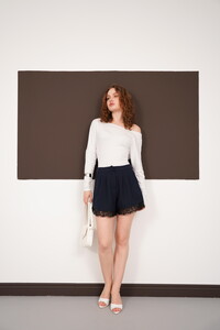 Dantel Detaylı Toptan Şort - Lacivert | D2995 - Topshow #2