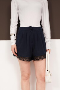 Dantel Detaylı Toptan Şort - Lacivert | D2995 - Topshow #4