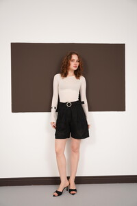 Nakışlı Vual Toptan Şort - Siyah | D2821 - Topshow #2