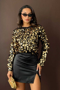 Topshow Gold Pullu Toptan Bluz #1