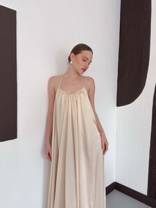 D 3022 DANTEL DETAYLI SATEN ELBİSE - TAŞ #4