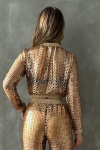 Topshow Gold Pul Payet Abiye Toptan Bluz #5
