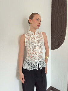 Topshow Dantel Yelek - Krem | D3047 #2