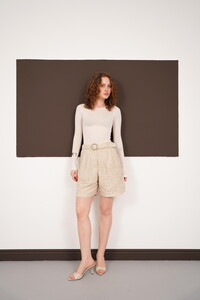 Nakışlı Vual Toptan Şort - Taş | D2821 - Topshow #2