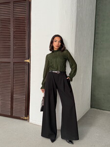 Topshow Haki Simli Sakallı Toptan Bluz #2