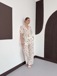 Nakışlı Vual Bluz - Kırmızı | Topshow #3