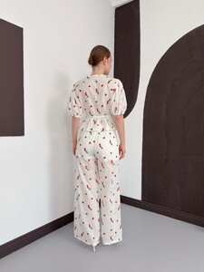 Nakışlı Vual Bluz - Kırmızı | Topshow #5