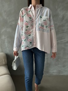 Topshow Pembe Çizgili Çizgili .Çiekli Toptan Gömlek #3