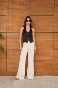 Topshow - Fermuarlı Saten Yelek - Siyah | D2952 #2