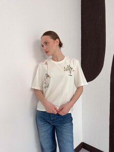 D 3025 NAKIŞLI TİŞÖRT - KREM #2