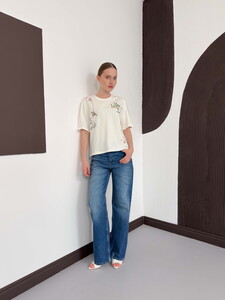 D 3025 NAKIŞLI TİŞÖRT - KREM #3