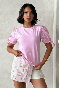 D 2861 KOL DRTAYLI TİŞÖRT - PEMBE