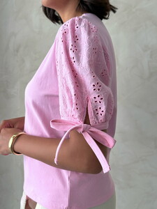 D 2861 KOL DRTAYLI TİŞÖRT - PEMBE #4
