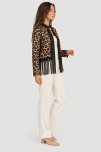 Toptan Leopar Desenli Püsküllü Kısa Ceket -  Leopar | F2194 #4